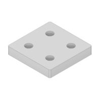 32-9090WS-1 MODULAR SOLUTIONS FOOT & CASTER CONNECTING PLATE<BR>90MM X 90MM NO HOLES, SOLID ALUMINUM W/HARDWARE